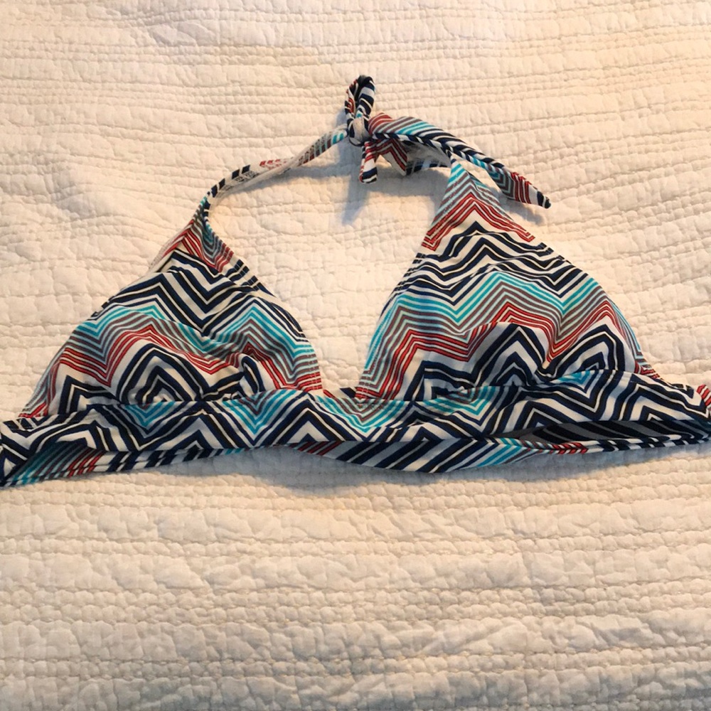 Multi colored halter swim top